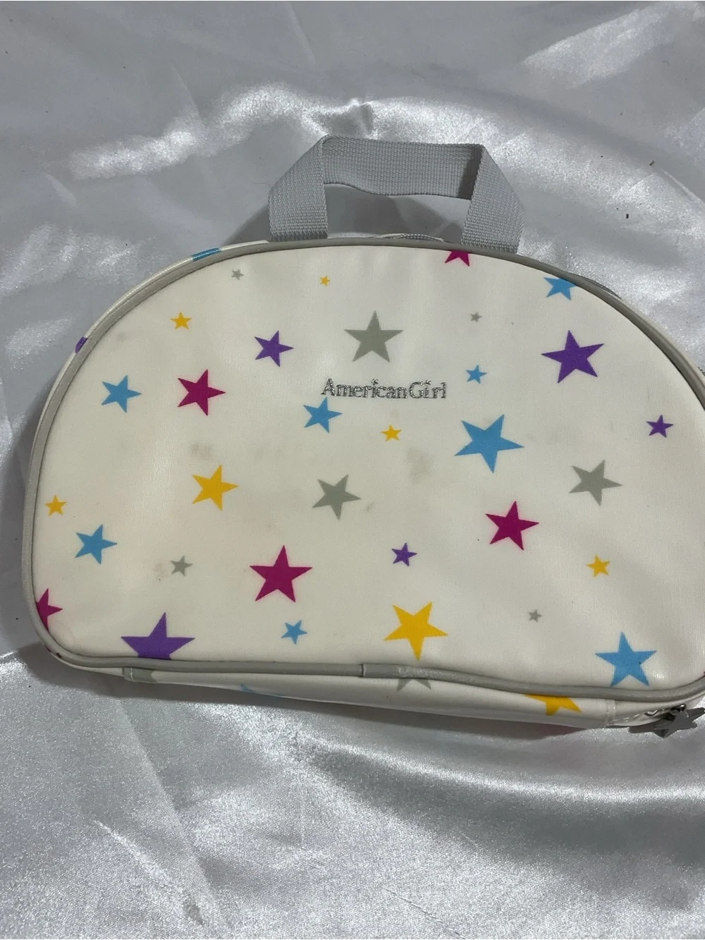 American Girl Star Print Cosmetic Bag in White